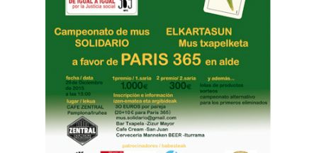 Campeonato de mus en el Café Zentral de Pamplona a favor del Paris 365